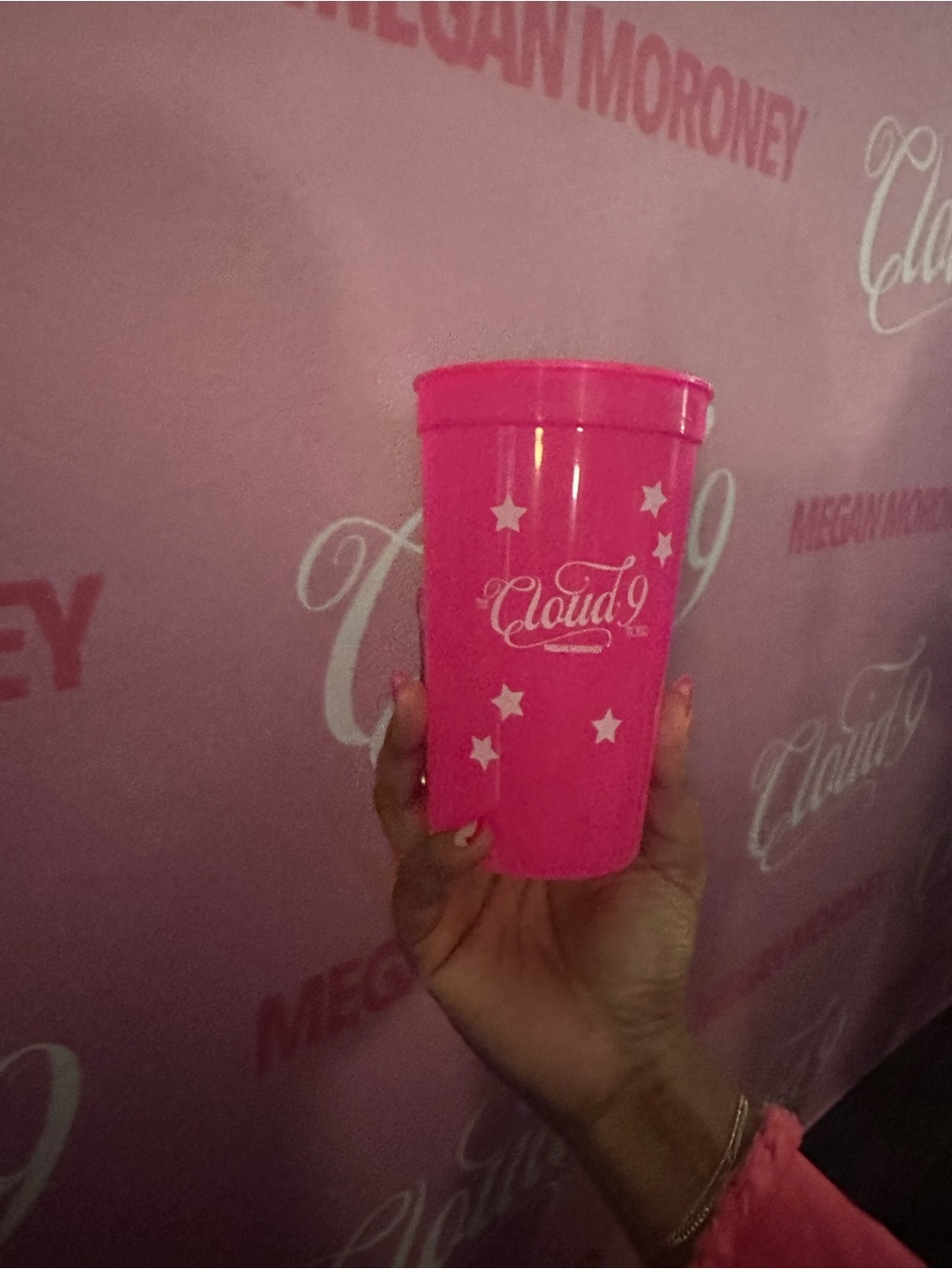 Megan Moroney Cloud 9 8/21 VIP Meet and Greet Pink Cup - Picture 3 of 5
